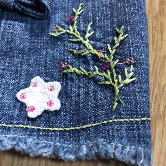 Baby gap jeans snap crotch elastic waist embroidered appliqué 12-18 Months - Picture 4 of 12
